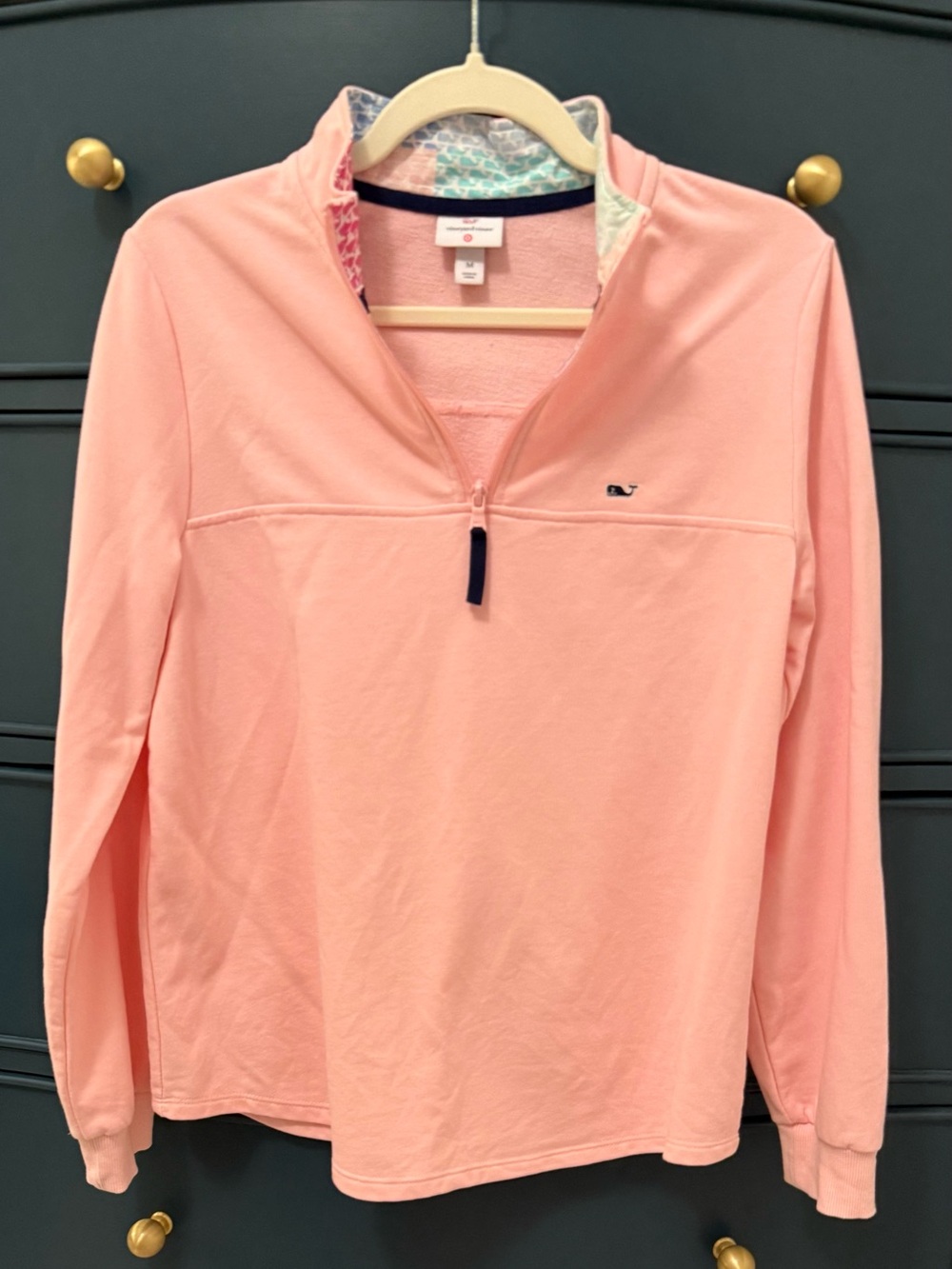 Vineyard Vines Women's Light Pink Quarter-Zip Pullover Medium
